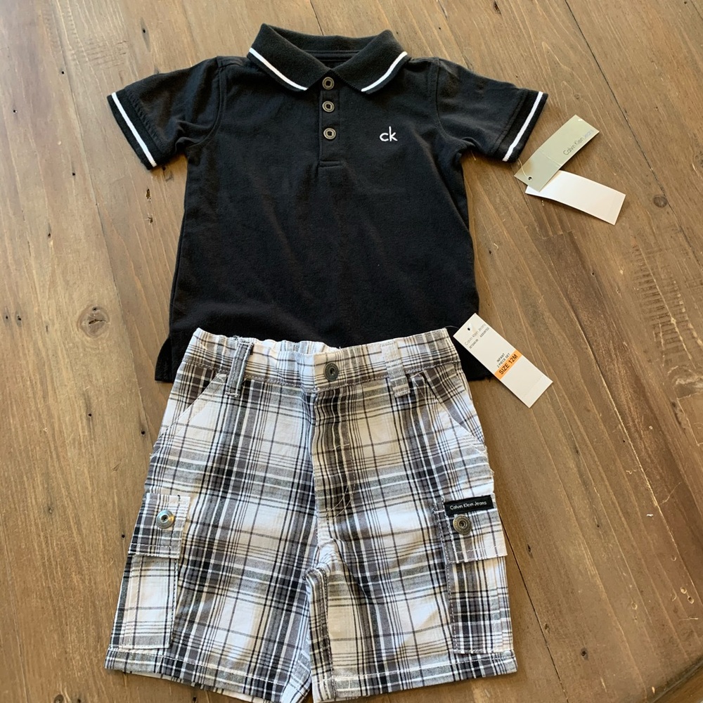 ⭐️Calvin Klein baby polo shirt & shorts set-12mths